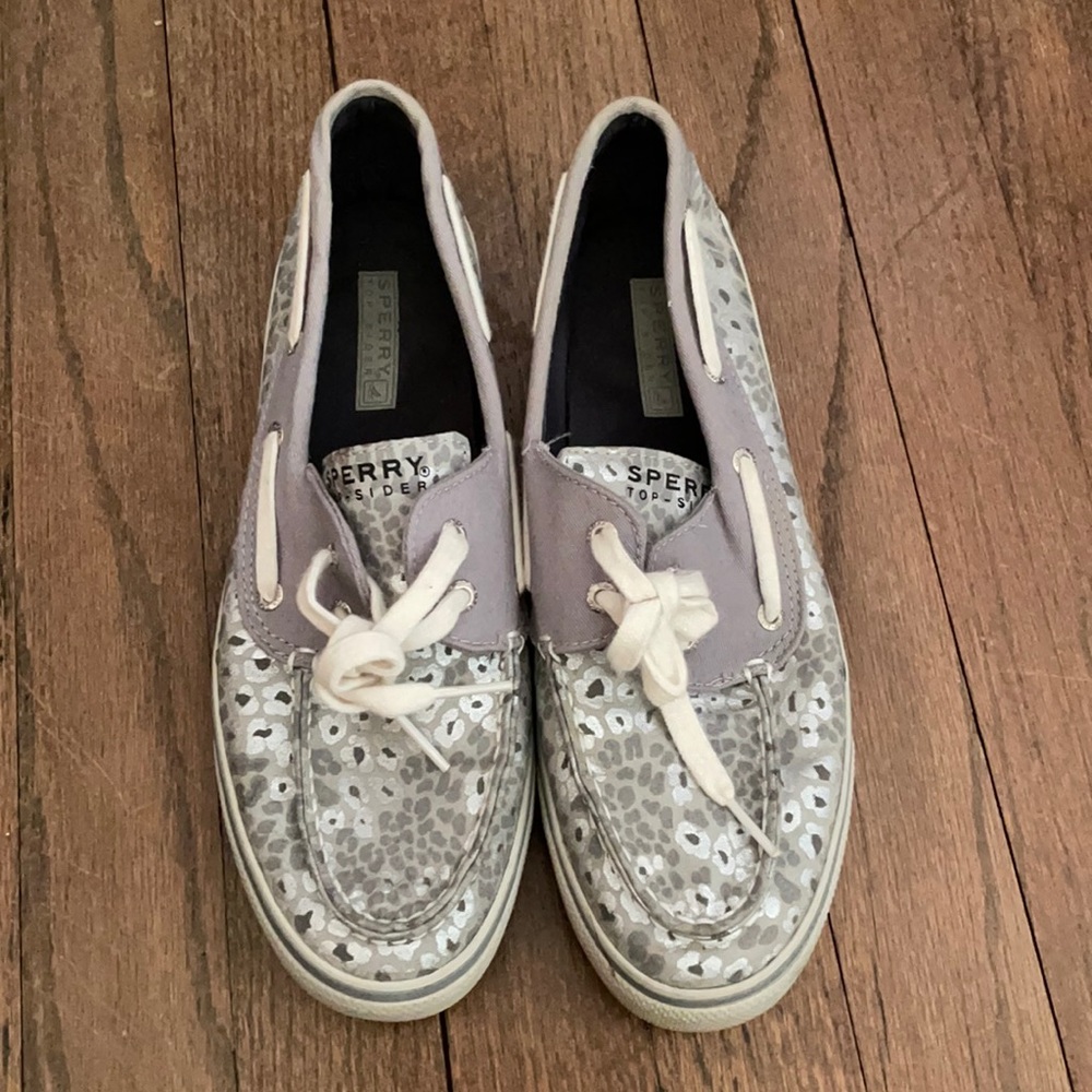 Sperry Top Sider Gray Cheetah Print Women’s Size 9